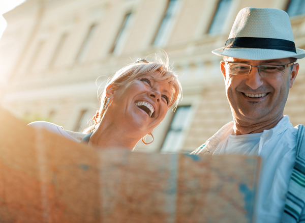 Tours - man and woman reading a map