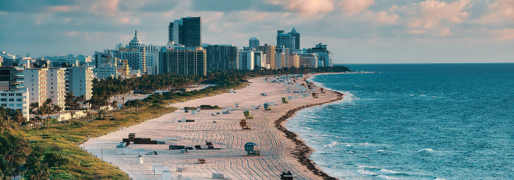 Aerial view of the Miami Beach.